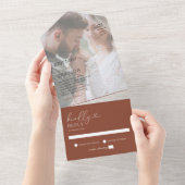 Invitation Tout En Un Mariage en terre cuite photo minime (Déchirure)