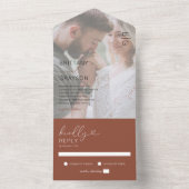 Invitation Tout En Un Mariage en terre cuite photo minime (À l'intérieur)