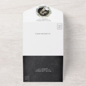 Invitation Tout En Un Mariage en tranche de bois rustique (Dehors)