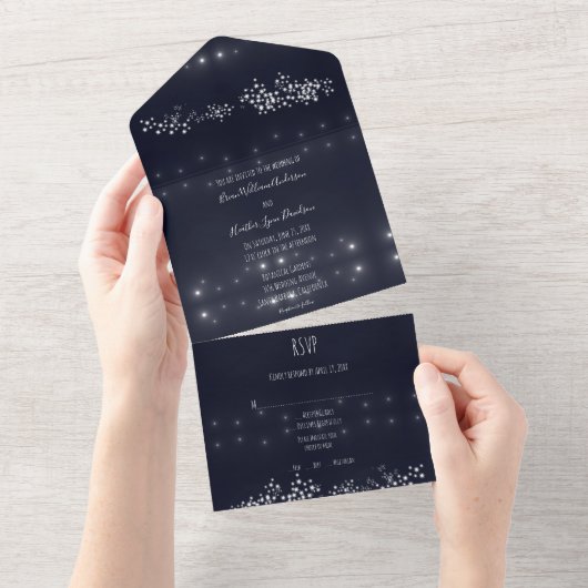 Invitation Tout En Un Mariage Étoile Tout en un (Déchirure)