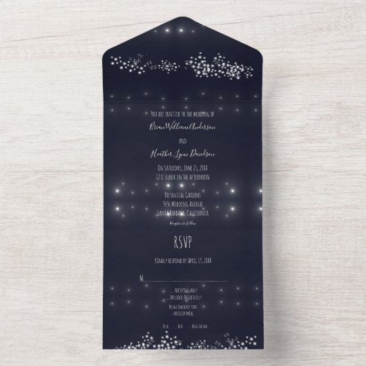 Invitation Tout En Un Mariage Étoile Tout en un (À l'intérieur)