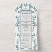 Invitation tout en un mariage - Eucalyptus argenté (À l'intérieur)
