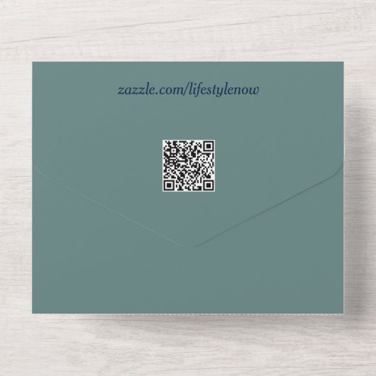 Invitation tout en un mariage - Eucalyptus argenté (Verso)