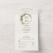 Invitation Tout En Un Mariage eucalyptus moderne et élégant (À l'intérieur)