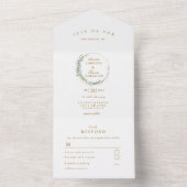 Invitation Tout En Un Mariage eucalyptus moderne et élégant (À l'intérieur)