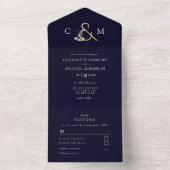 Invitation Tout En Un Mariage eucalyptus moderne et élégant (À l'intérieur)