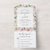 Invitation Tout En Un Mariage Eucalyptus rose Dusty RSVP (À l'intérieur)