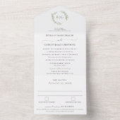 Invitation Tout En Un Mariage Eucalyptus Sage tout en un (À l'intérieur)