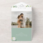 Invitation Tout En Un Mariage Eucalyptus Vert Sage (Dehors)