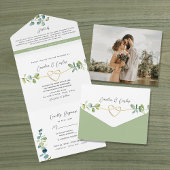 Invitation Tout En Un Mariage Eucalyptus Vert Sage