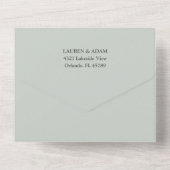 Invitation Tout En Un Mariage Eucalyptus Vert Sage Rustique (Verso)