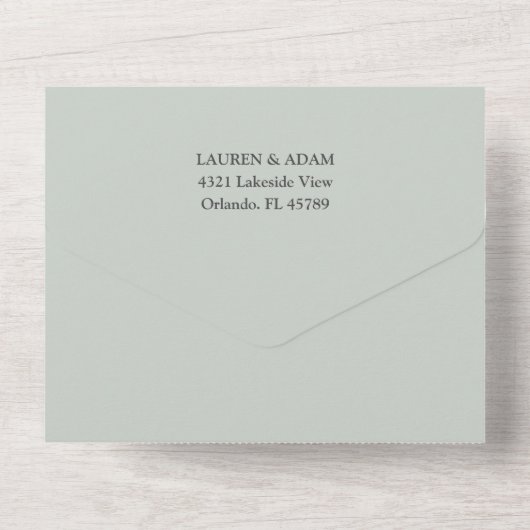 Invitation Tout En Un Mariage Eucalyptus Vert Sage Rustique (Verso)