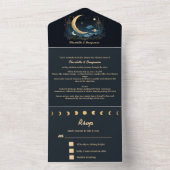 Invitation Tout En Un Mariage Fantastique Céleste Unique (À l'intérieur)