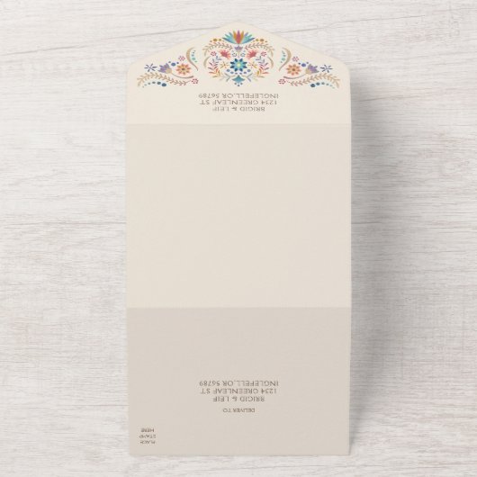 Invitation Tout En Un Mariage Fiesta Boho (Dehors)