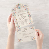 Invitation Tout En Un Mariage Fiesta Boho (Déchirure)
