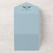 Invitation Tout En Un Mariage Flèches et monogrammes | Aqua (Dehors)