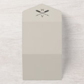 Invitation Tout En Un Mariage Flèches et monogrammes | Beige (Dehors)