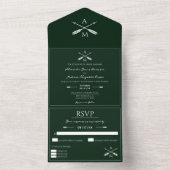 Invitation Tout En Un Mariage Flèches et monogrammes | Emerald Green (À l'intérieur)