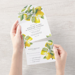 Invitation Tout En Un Mariage Fleur de Citron 