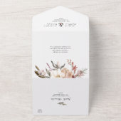 Invitation Tout En Un Mariage Fleur sauvage aquarelle (Dehors)