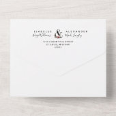 Invitation Tout En Un Mariage Fleur sauvage aquarelle (Verso)