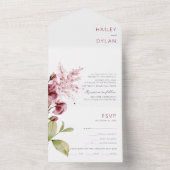 Invitation Tout En Un Mariage Fleur sauvage aquarelle (À l'intérieur)