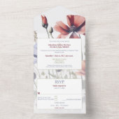 Invitation Tout En Un Mariage Fleur sauvage aquarelle (À l'intérieur)