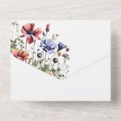 Invitation Tout En Un Mariage Fleur sauvage aquarelle (Verso)