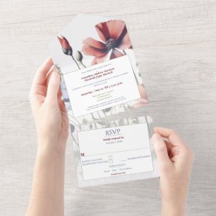 Invitation Tout En Un Mariage Fleur sauvage aquarelle