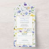 Invitation Tout En Un Mariage Fleur sauvage aquarelle (À l'intérieur)