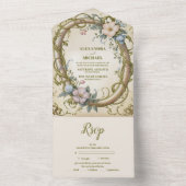 Invitation Tout En Un Mariage Fleur sauvage Art Nouveau (À l'intérieur)