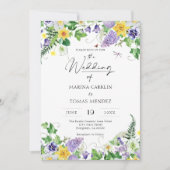 Invitation Tout en un | Mariage Fleur sauvage Boho (Devant)
