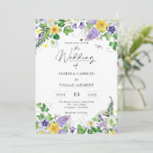 Invitation Tout en un | Mariage Fleur sauvage Boho (Debout devant)