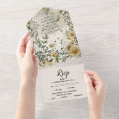 Invitation Tout En Un Mariage Fleur sauvage Boho Fall (Déchirure)