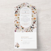 Invitation Tout En Un Mariage Fleur sauvage Boho Fall (À l'intérieur)