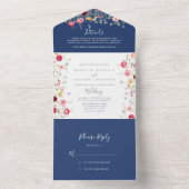 Invitation Tout En Un Mariage Fleur sauvage Boho Multicolor (À l'intérieur)