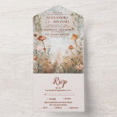 Invitation Tout En Un Mariage fleur sauvage Boho Pays (À l'intérieur)