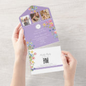 Invitation Tout En Un Mariage Fleur sauvage Boho violet (Déchirure)