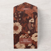 Invitation Tout En Un Mariage Fleur sauvage de Bourgogne (Dehors)