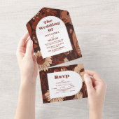 Invitation Tout En Un Mariage Fleur sauvage de Bourgogne (Déchirure)