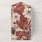 Invitation Tout En Un Mariage Fleur sauvage de Bourgogne (Dehors)