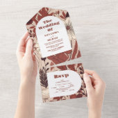 Invitation Tout En Un Mariage Fleur sauvage de Bourgogne (Déchirure)