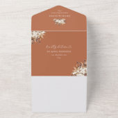 Invitation Tout En Un Mariage fleur sauvage de chute en terre cuite aqua (Dehors)