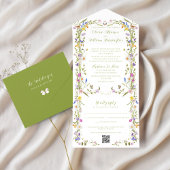 Invitation Tout En Un Mariage Fleur sauvage de jardin Whimsical