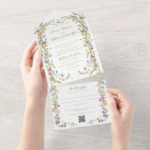 Invitation Tout En Un Mariage Fleur sauvage de jardin Whimsical (Déchirure)
