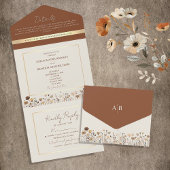 Invitation Tout En Un Mariage Fleur sauvage de Terracotta Boho