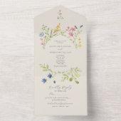 Invitation Tout En Un Mariage Fleur sauvage du pays Boho (À l'intérieur)