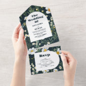 Invitation Tout En Un Mariage Fleur sauvage Elegant Boho (Déchirure)