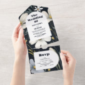 Invitation Tout En Un Mariage Fleur sauvage Elegant Boho (Déchirure)