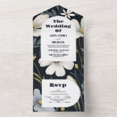 Invitation Tout En Un Mariage Fleur sauvage Elegant Boho (À l'intérieur)